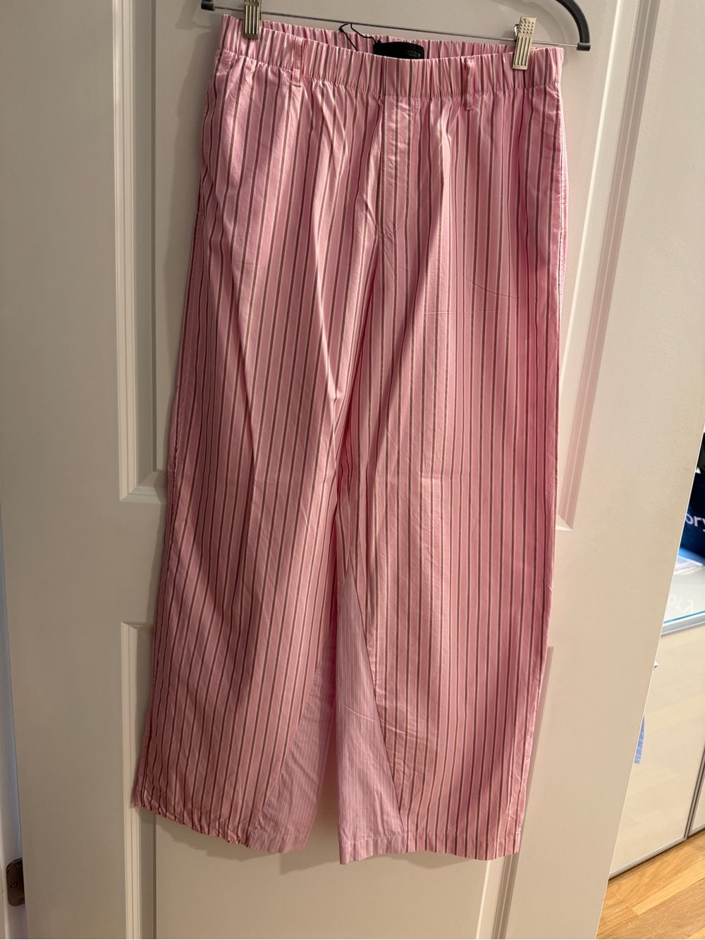 Zara Pink Vertical-Stripe Wide Leg Pants